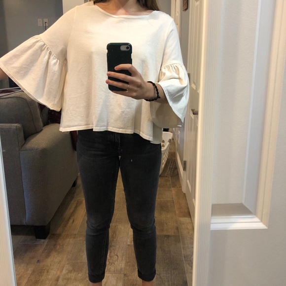 White Peplum PacifiCotton Blouse - Picture 1 of 4